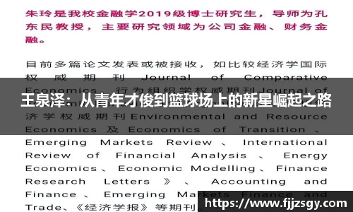 王泉泽：从青年才俊到篮球场上的新星崛起之路